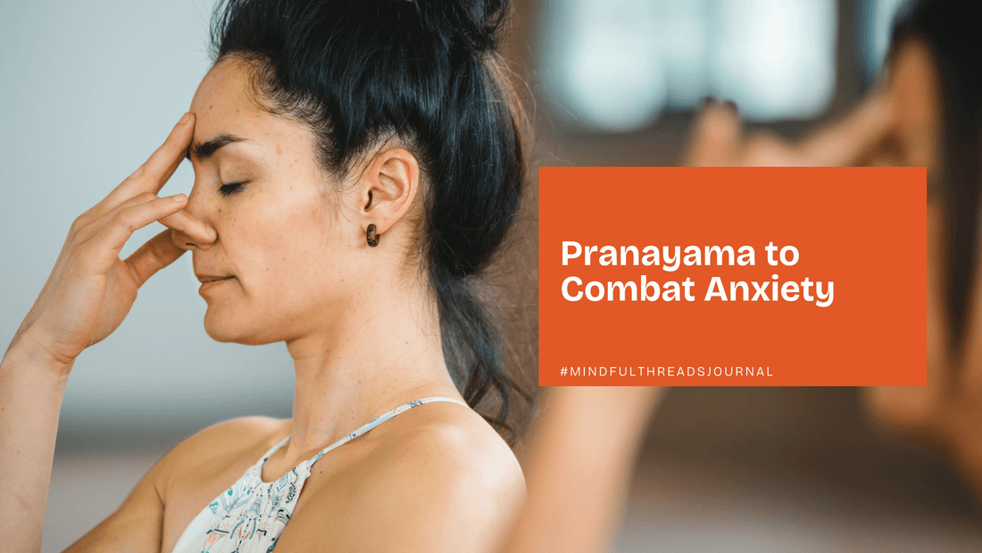 Woman practicing pranayama breathing technique to reduce anxiety.