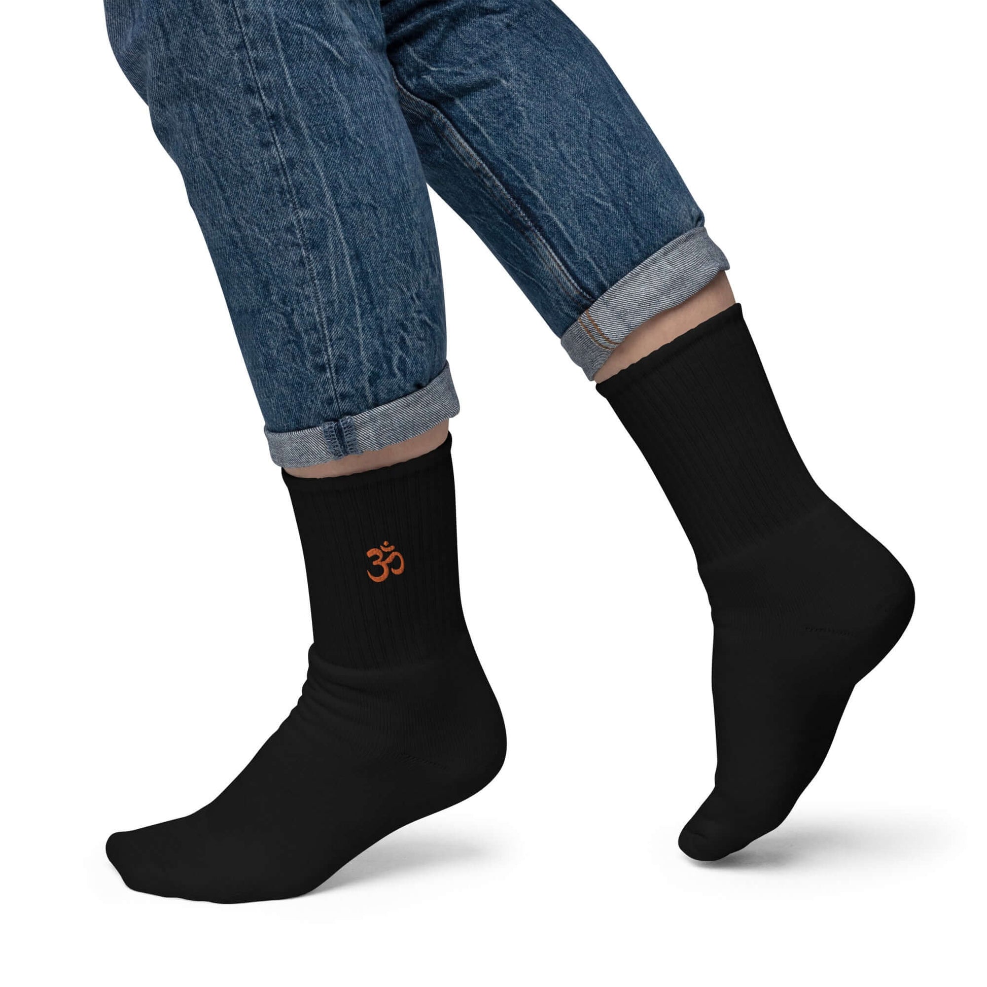 OM Embroidered Socks Black Practice Pieces